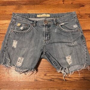 Z Cavaricci Cut Off Grey Denim Jean Shorts Thrashed Holes Ripped 32 in waist
